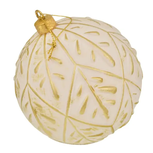 [6584599268507] ESFERA NAVIDAD 10CM DORADO/BLANCO SETX2PZ. REF:ES26850