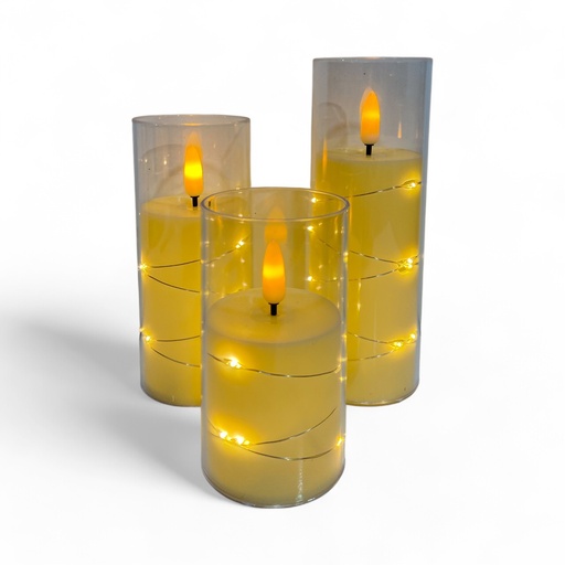 [4894616183266] VELA C/LUZ SETX3PZ. REF:AL-25S002 10.5, 12.5, 15.5CM Ø5CM