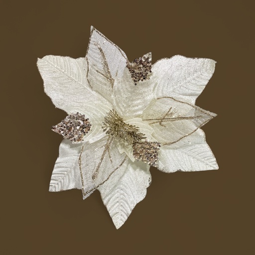 [4894616169673] FLOR NAVIDEÑA BEIGE/CHAMPAGNE REF:DS-2023502 CREAM. 36X20CM Ø36CM