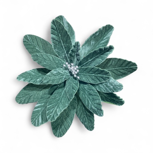 [4894616183631] FLOR NAVIDEÑA VERDE GAMUZADA, REF:LG-2546, 33X28CM