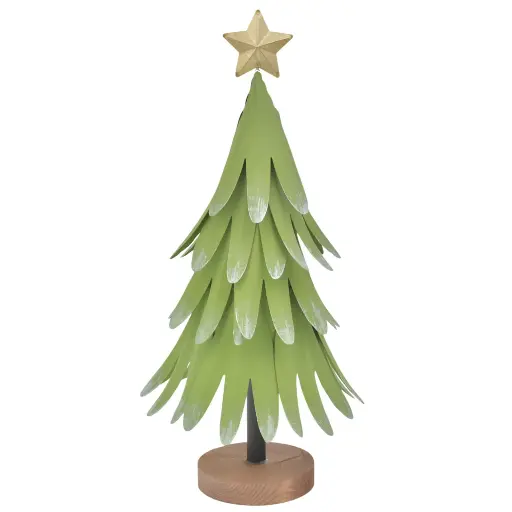 [4894616180715] ADORNO ARBOL NAV. METALICO VERDE, REF:TG100483, 20X20X40CM