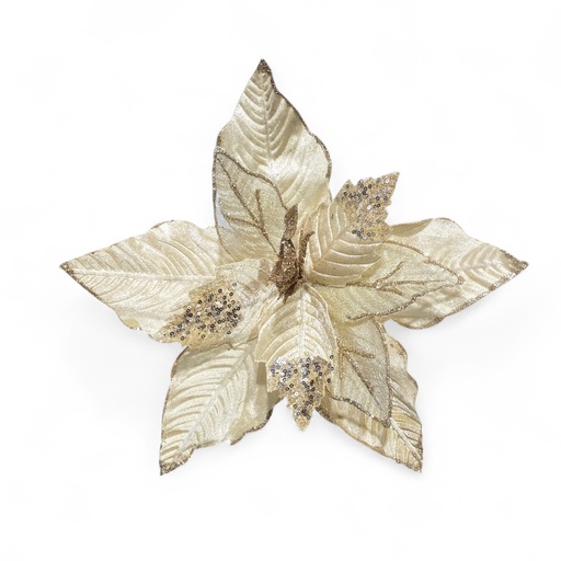 [4894616169680] FLOR NAVIDEÑA DORADA/CHAMPGNE , REF:DS-2023502, Ø34CM