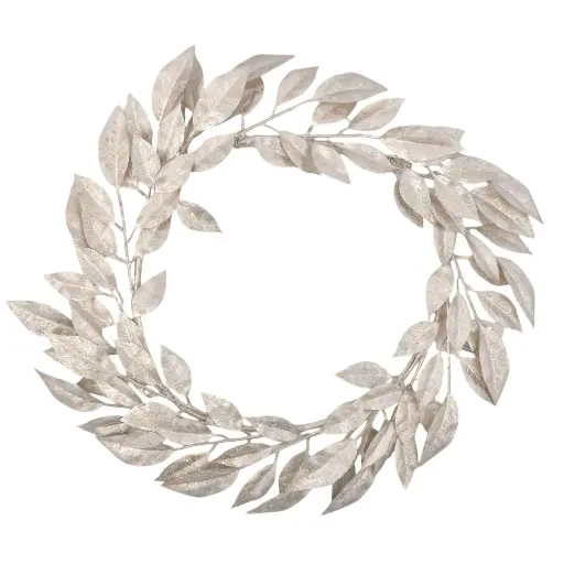 [7502024002242] CORONA NAVIDEÑA, CHAMPAGNE HOJAS DE EUCALIPTO, REF:HM0402/C45579-18"ASG.  42CM