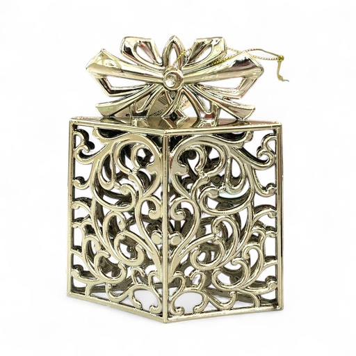 [6584599268347] COLGANTE NAVIDEÑO REGALO DORADO, REF:ES26834, 11X14CM