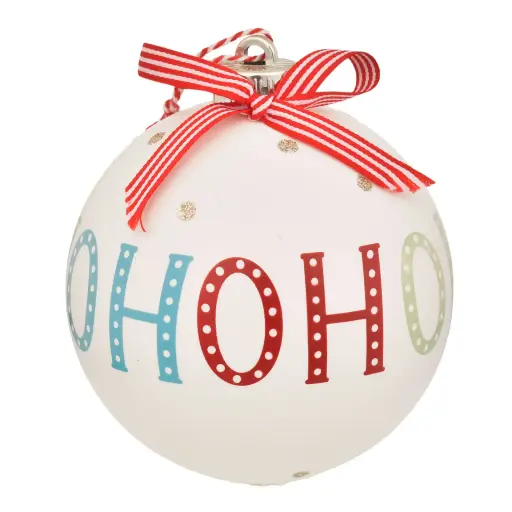 [6584599269009] ESFERA NAVIDAD 12CM BLANCA HOHOHO REF:ES26900