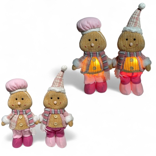 [8679811653686] MUÑECO JENGIBRE C/LUZ LED  2 MODELOS 15X38CM