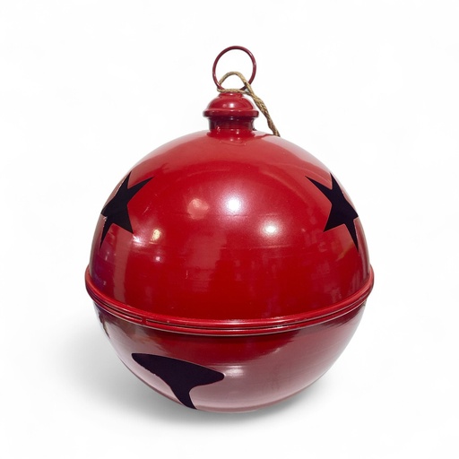 [8679811648521] CASCABEL NAVIDEÑO 30CM ROJO METALICO 30X40CM