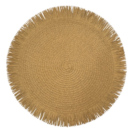 [2201443831048] INDIVIDUAL REDONDO CAFÉ CON FLECOS 40CM