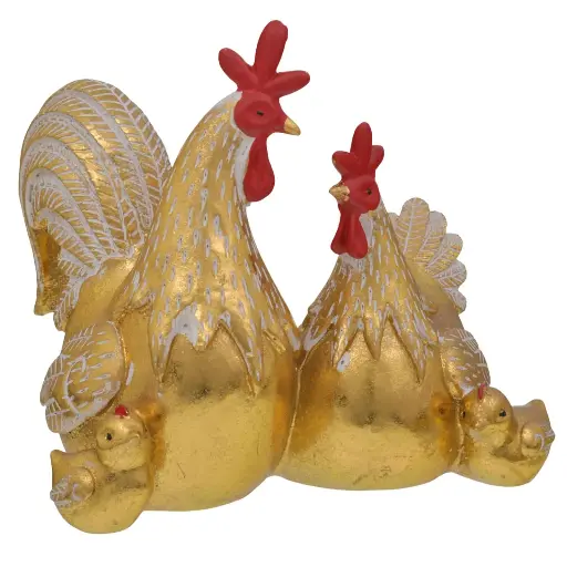 [442244] ADORNO RESINA FAMILA GALLO REF:HM0939 14X16X18CM