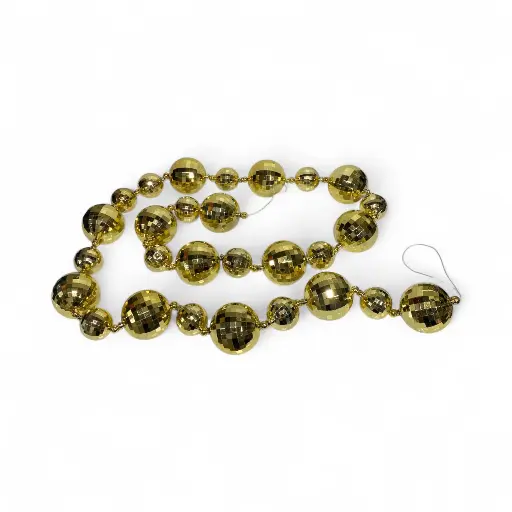 [8679811653983] ESFERA NAVIDAD GUIRNALDA BOMBILLO DISCO DORADO 170CM Ø6CM