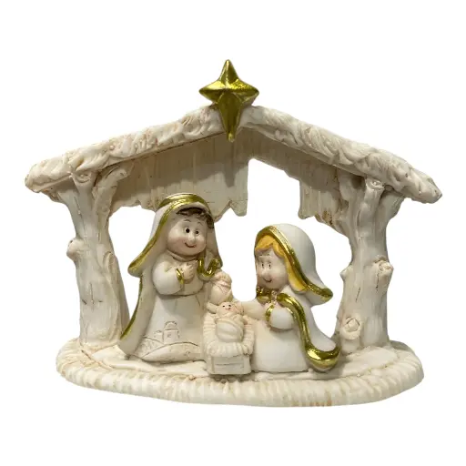 [8679811648910] SAGRADA FAMILIA BEIGE POLIRESINA 12X4.5X9CM