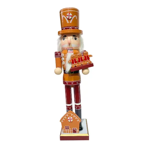 [8679816718205] CASCANUEZ NAVIDEÑO MADERA PASTELERO JENGIBRE 38CM