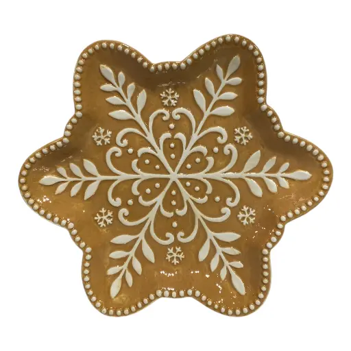 [8679813520924] BANDEJA NAVIDEÑA COPO JENGIBRE PORCELANA 26X26X2.5CM