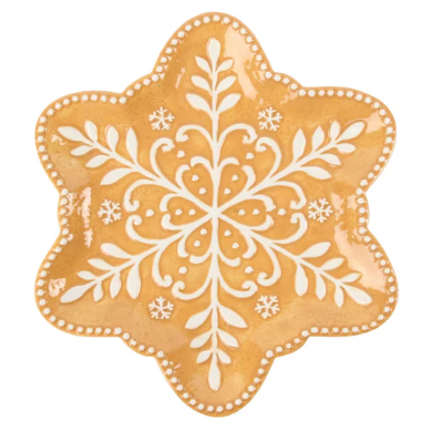 [8679813520924] Bandeja navideña copo de jengibre porcelana 26x26x2.5cm