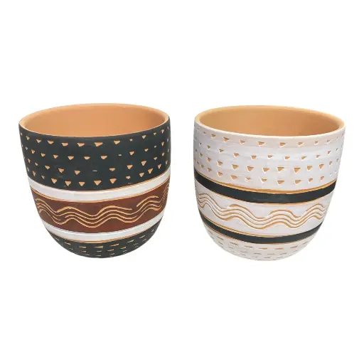 [6981606498658] MACETA CERAMICA 2 MODELOS 14X13CM