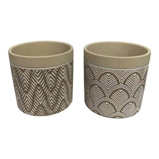 [6981606498702] MACETA CERAMICA 4 MODELOS 14X13CM