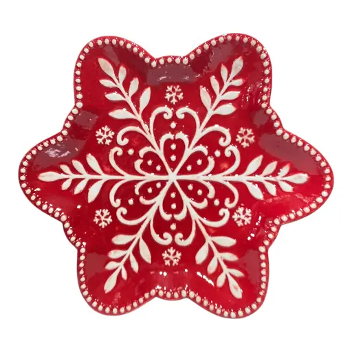 [8679813520917] BANDEJA NAVIDEÑA COPO CANDY PORCELANA 26X26X2.5CM