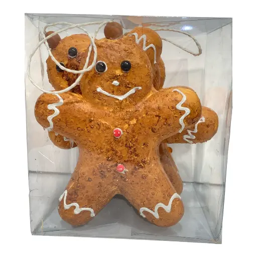[8679811711621] COLGANTE NAVIDEÑO MUÑECO JENGIBRE SETX4 16X11CM C/U