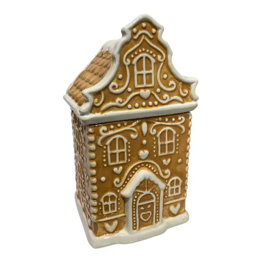 [8679813520979] BOMBONERA O GALLETERO CASA JENGIBRE PORCELANA 12.5X11X23.5CM