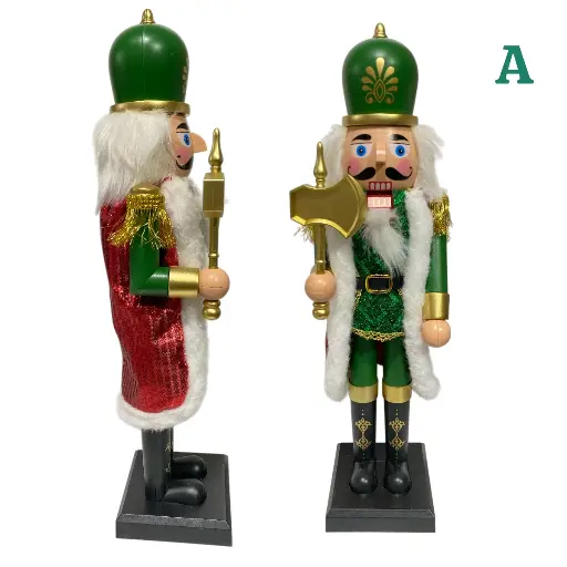 [8679811650197] CASCANUEZ NAVIDEÑO PLASTICO ROJO/VERDE A BATERIAS 38CM