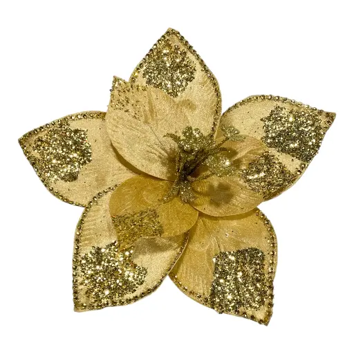 [5116827065] FLOR NAVIDEÑA DORADA 28CM