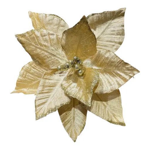 [5116827420] FLOR NAVIDEÑA DORADA 38CM