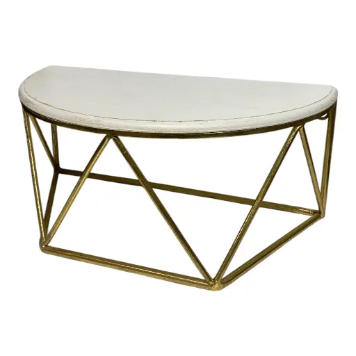 [8679818729278] REPISA METALICA MEDIA LUNA BASE DE MADERA 40X20X18CM