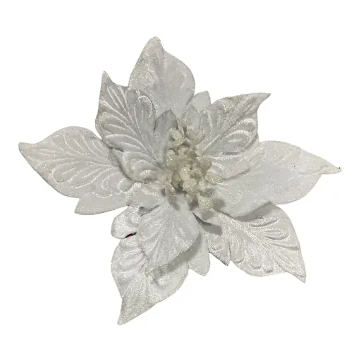 [5116827732] FLOR NAVIDEÑA BLANCA 26CM