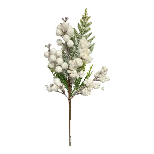 [5116824862] RAMA NAVIDEÑA NEVADA BOLITAS BLANCAS 40CM