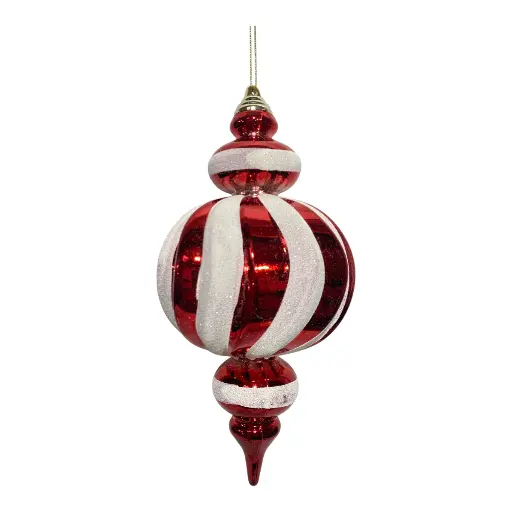 [CS24169] ESFERA NAVIDAD 25CM COLGANTE ROJO/BLANCO 