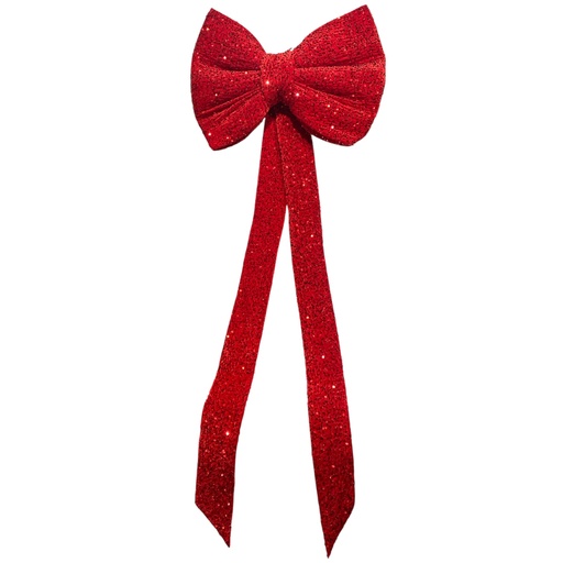 [5116827879R] MAXILAZO NAVIDEÑO DE TELA GAMUZA CON LENTEJUELAS  ROJO 60X160CM