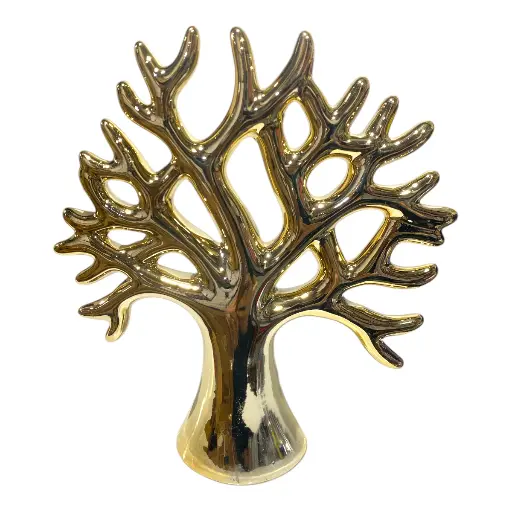 [FI-2025-2215] ARBOL DE PORCELANA DORADO 19X6X21CM