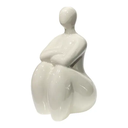 [CS23150] DAMA ABSTRACTO DE PORCELANA BLANCA 9X8X15CM