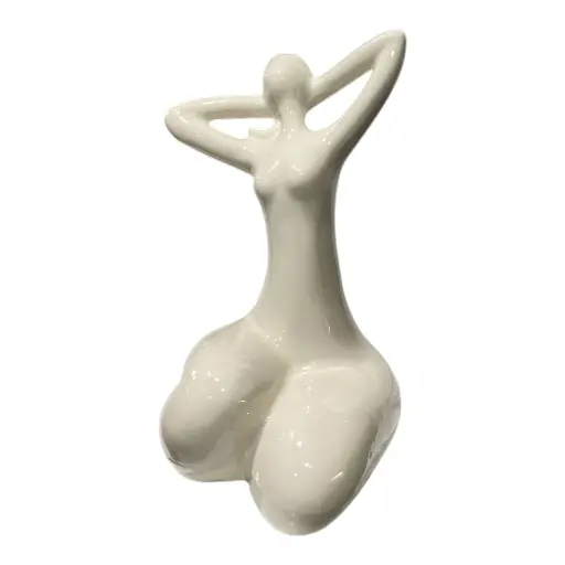 [CS23146] DAMA ABSTRACTA DE PORCELANA BLANCA 9X8X15CM  