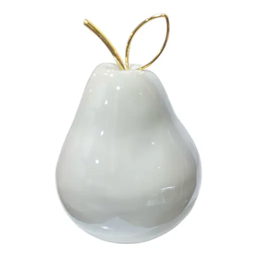 [CS23134] PERA DE PORCELANA BLANCA/DORADO 10X15CM