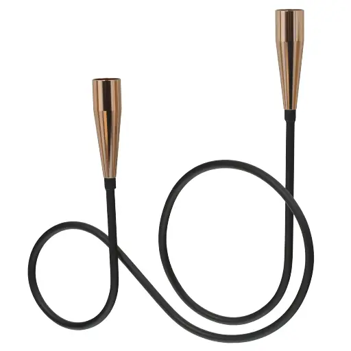 [933232] CANDELABRO METALICO NEGRO/DORADO REF:ES27820 26X28CM