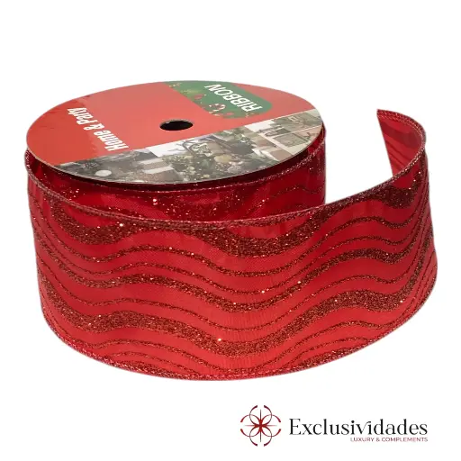 [6852623150082] CINTA NAVIDEÑA 10YDS 7CM ROJA