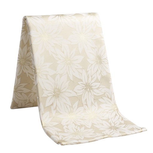 [6905110245614] MANTEL NAVIDEÑO BEIGE CON PONSETIAS DORADAS 150X220CM 
