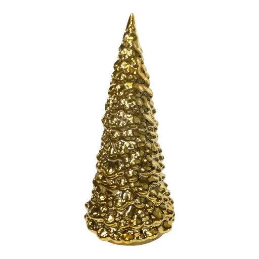 [6920250244129] ARBOL DE NAVIDAD PORCELANA DORADO 9X9X20CM