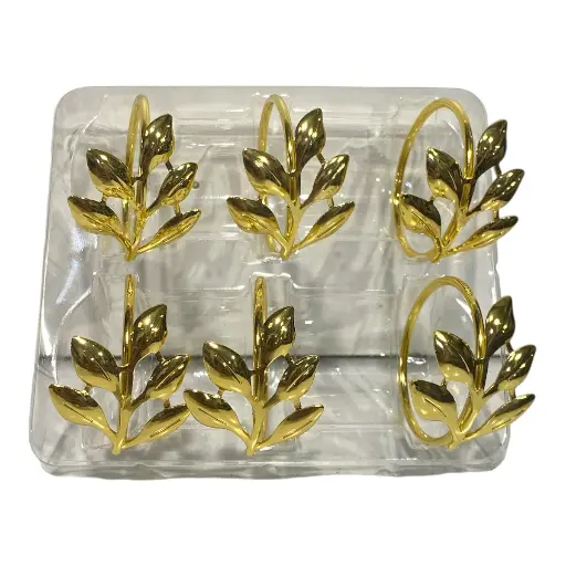 [2023126400262] AROS DE SERVILLETA METALICOS CROMADOS DORADO SETX6PZ. 7X5CM 