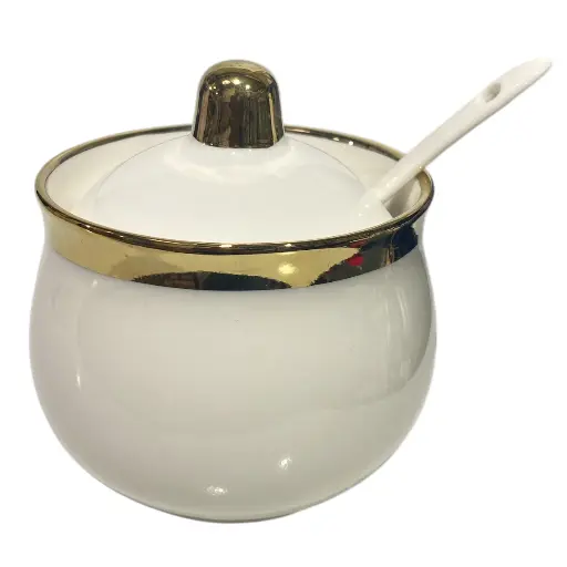 [2025057504651] AZUCARERO DE PORCELANA CON CUCHARA 9X9.5CM