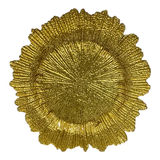 [366276] PLATO BASE DE VIDRIO DORADO REF:ES28451 34CM