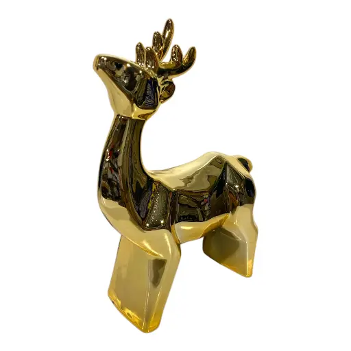 [2025057505672D] RENO DORADO PORCELANA 15X5X19CM