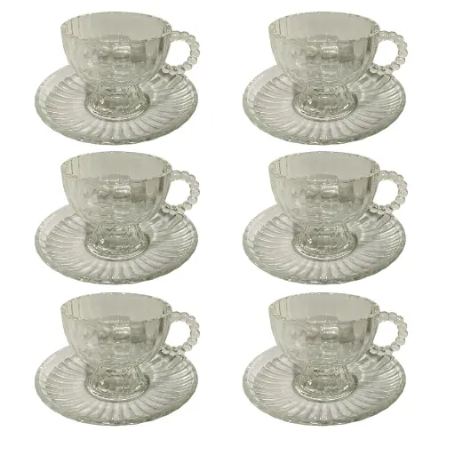 [2025057506471] TAZAS DE VIDRIO TRANSPARENTE SET DE 12PZS. 210ML 