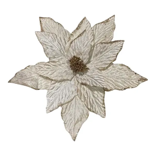 [5110827424] FLOR NAVIDEÑA CHAMPAGNE 38CM