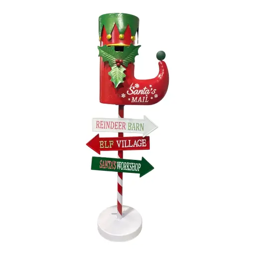 [5220255200504] BUZON NAVIDEÑO METALICO 20X14X60CM