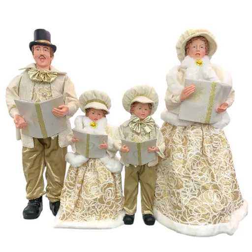 [5276875230315] FAMILIA CANTORES BEIGE/DORADO SET4 PZS. 74 CM