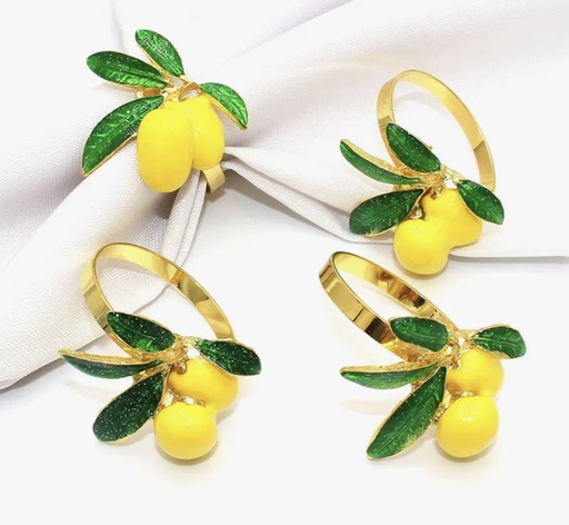 [4016342365] SET DE 4 AROS DE SERVILLETA LIMON