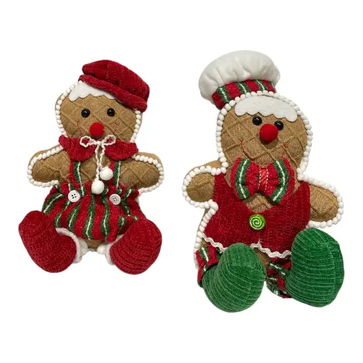 [CS23034] MUÑECO GALLETA JENGIBRE DE TELA 2MOD 28CM C/U
