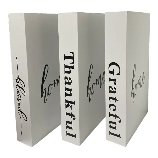 [2025057507485] SET DE 3 LIBROS DECORATIVOS BLANCOS 17X27X4.5CM 